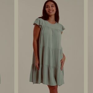 Altar'd State Sage Ruffle Mini Dress
